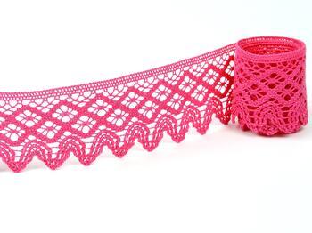 Cotton bobbin lace 75234, width 54 mm, fuchsia - 1