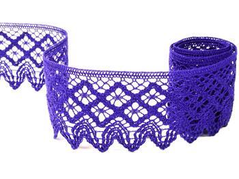 Cotton bobbin lace 75234, width 54 mm, purple - 1