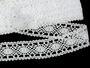 Cotton bobbin lace insert 75235, width 43 mm, white - 1/4