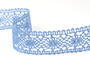 Cotton bobbin lace insert 75235, width 43 mm, sky blue - 1/3