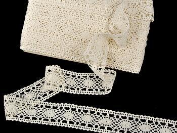 Cotton bobbin lace insert 75235, width 43 mm, ecru - 1