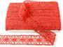 Cotton bobbin lace insert 75235, width 43 mm, red coral - 1/4