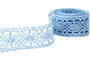 Cotton bobbin lace insert 75235, width 43 mm, light blue - 1/3