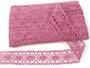 Cotton bobbin lace insert 75235, width 43 mm, pink - 1/4