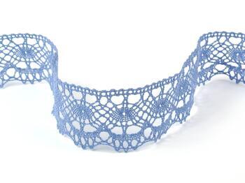 Cotton bobbin lace 75238, width 51 mm, sky blue - 1