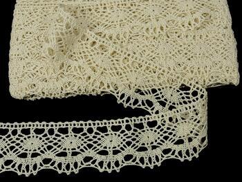 Cotton bobbin lace 75238, width 51 mm, cream - 1