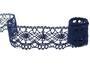 Cotton bobbin lace 75238, width 51 mm, dark blue - 1/4