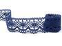 Cotton bobbin lace 75238, width 51 mm, blue - 1/4