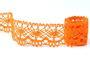 Cotton bobbin lace 75238, width 51 mm, rich orange - 1/4