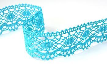 Cotton bobbin lace 75238, width 51 mm, turquoise - 1
