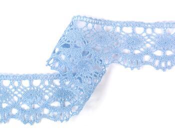 Cotton bobbin lace 75238, width 51 mm, light blue - 1