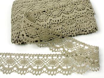Linen bobbin lace 75238, width 51 mm, 100% linen bleached - 1