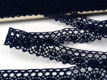 Cotton bobbin lace 75239, width 19 mm, dark blue - 1