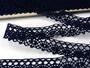 Cotton bobbin lace 75239, width 19 mm, dark blue - 1/3