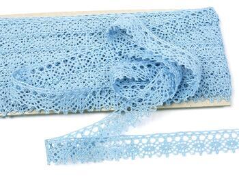 Cotton bobbin lace 75239, width 19 mm, light blue - 1