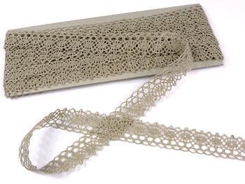 Linen bobbin lace 75239, width 19 mm, 100% linen natural - 1