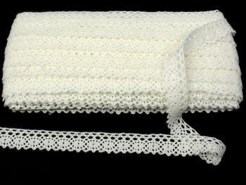 Acryl bobbin lace 75239, width 19 mm, 100% acryl, white - 1