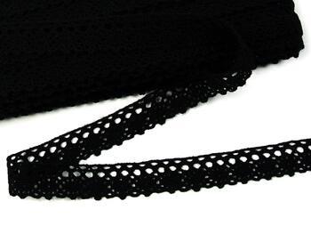 Acryl bobbin lace 75239, width 19 mm, 100% acryl, black - 1