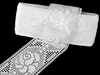 Cotton bobbin lace insert 75242, width 97 mm, white - 1
