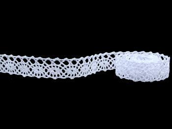 Cotton bobbin lace 75244, width 16 mm, white - 1