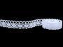 Cotton bobbin lace 75244, width 16 mm, white - 1/5