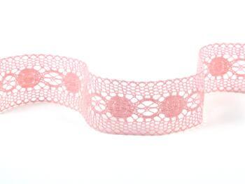 Cotton bobbin lace insert 75249, width 48 mm, pink - 1