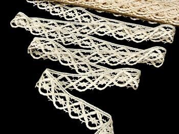 Cotton bobbin lace 75124, width 18 mm, ecru - 1