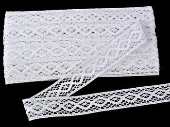 Cotton bobbin lace insert 75250, width 31 mm, white - 1