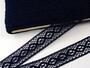 Cotton bobbin lace insert 75250, width 31 mm, dark blue - 1/4