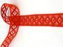 Cotton bobbin lace insert 75250, width 31 mm, red - 1/2