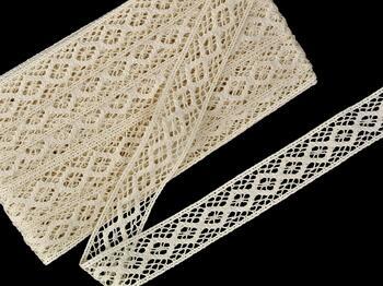 Cotton bobbin lace insert 75250, width 31 mm, ecru - 1