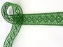Cotton bobbin lace insert 75250, width 31 mm, grass green  - 1/2