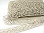 Linen bobbin lace insert 75250, width 33 mm, 100% linen natural - 1/4