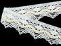 Cotton bobbin lace 75251, width 50 mm, white/ecru - 1/3