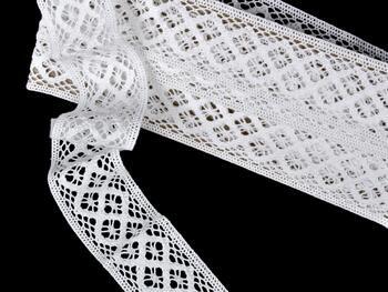 Cotton bobbin lace insert 75252, width 45 mm, white - 1