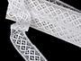 Cotton bobbin lace insert 75252, width 45 mm, white - 1/4