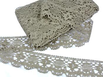 Linen bobbin lace 75253, width 50 mm, 100% linen natural - 1