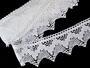 Cotton bobbin lace 75256, width 80 mm, white - 1/4