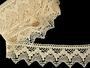Cotton bobbin lace 75256, width 80 mm, ecru - 1/4