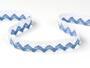 Cotton bobbin lace 75259, width 17 mm, white/sky blue - 1/5