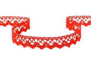 Cotton bobbin lace 75259, width 17 mm, red - 1