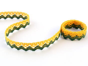 Bobbin lace No. 75259 dark yellow/dark green | 30 m