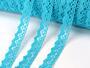 Cotton bobbin lace 75259, width 17 mm, turquoise - 1/3
