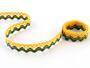 Cotton bobbin lace 75259, width 17 mm, dark yellow/dark green - 1/2