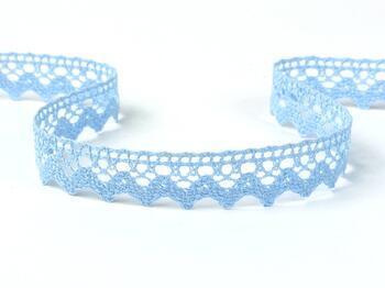 Cotton bobbin lace 75259, width 17 mm, light blue - 1
