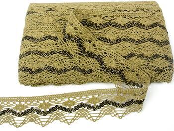 Cotton bobbin lace 75251, width 50 mm, chocolate/dark brown - 1