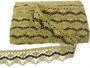 Cotton bobbin lace 75251, width 50 mm, chocolate/dark brown - 1/5
