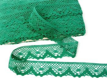 Cotton bobbin lace 75261, width 40 mm, light green - 1