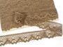Cotton bobbin lace 75261, width 40 mm, dark beige - 1/4