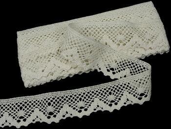 Cotton bobbin lace 75261, width 40 mm, ivory - 1